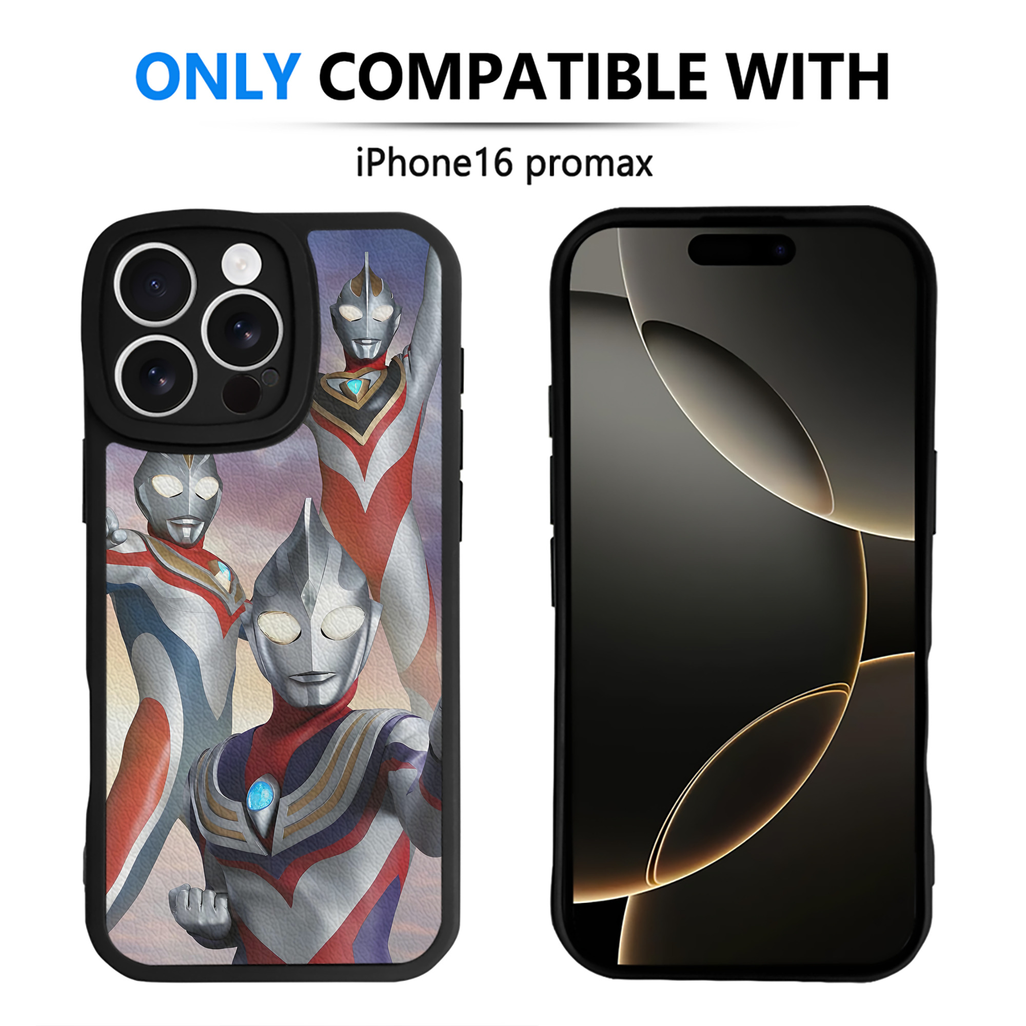 （画像用） ウルトラマン Ultraman 【iPhone 16シリーズ対応】シリコンスマホケース（レザー調） 材質：シリコン